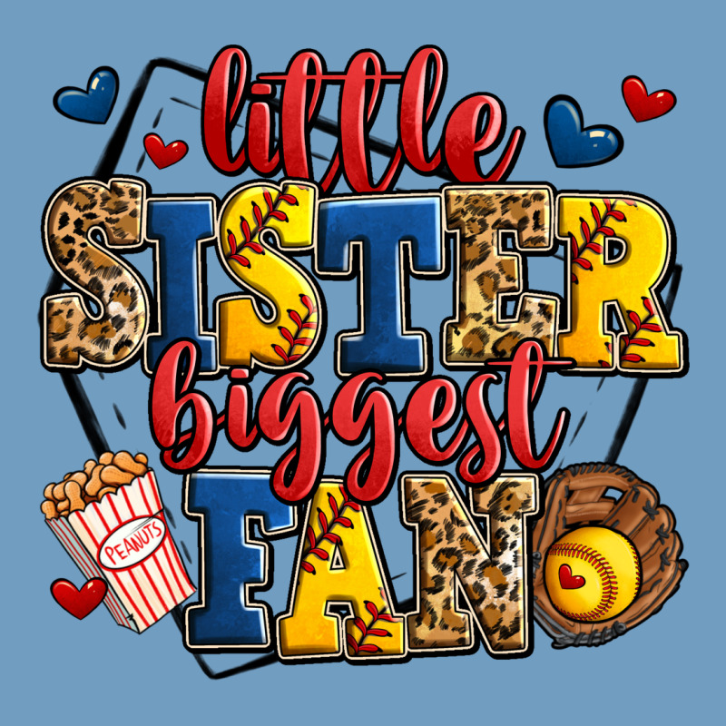 Little Sister Biggest Fan Softball Urban Heavy Tee by Jasminsmagicworld | Teevron