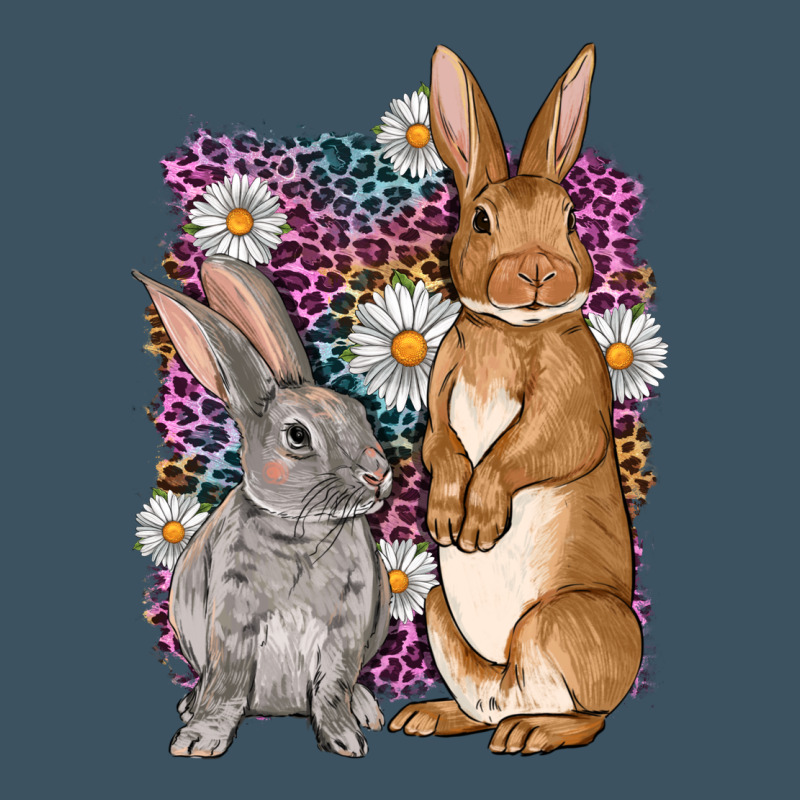 Bunnys Easter With Leopard Background Urban Heavy Tee by OliviaCreatesArt | Teevron