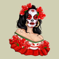 Mexicana Skull Girl With Roses Heavy Core Tee | Teevron