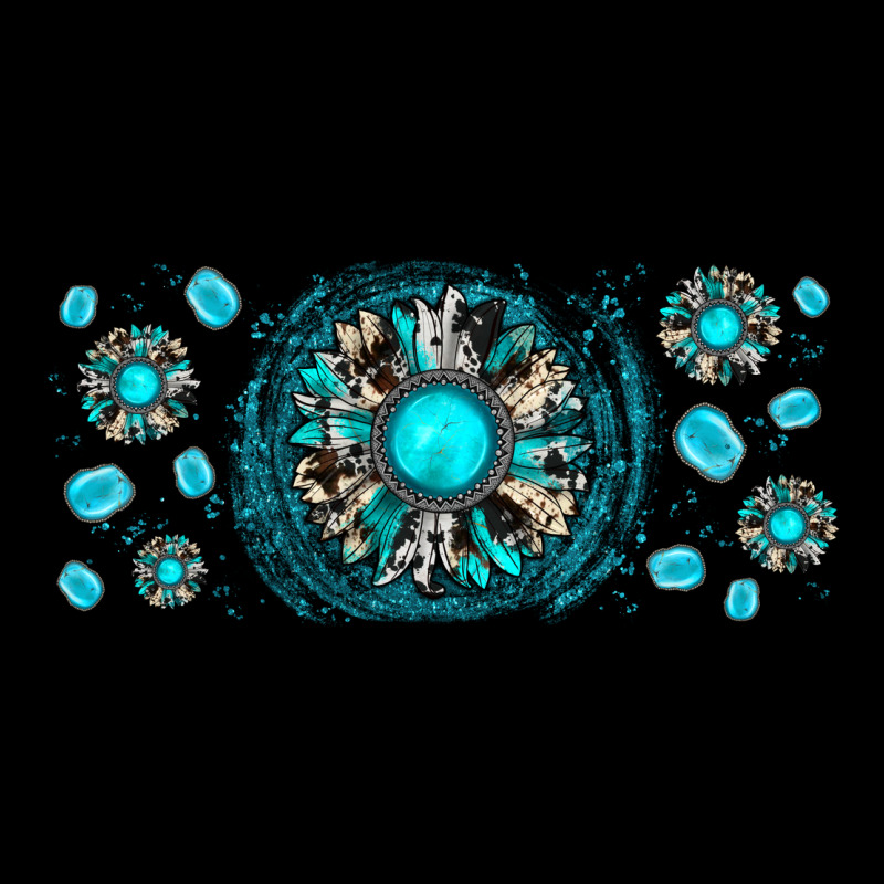 Turquoise Gemstone Sunflower Urban Hoodie by JahusDesignShop | Teevron