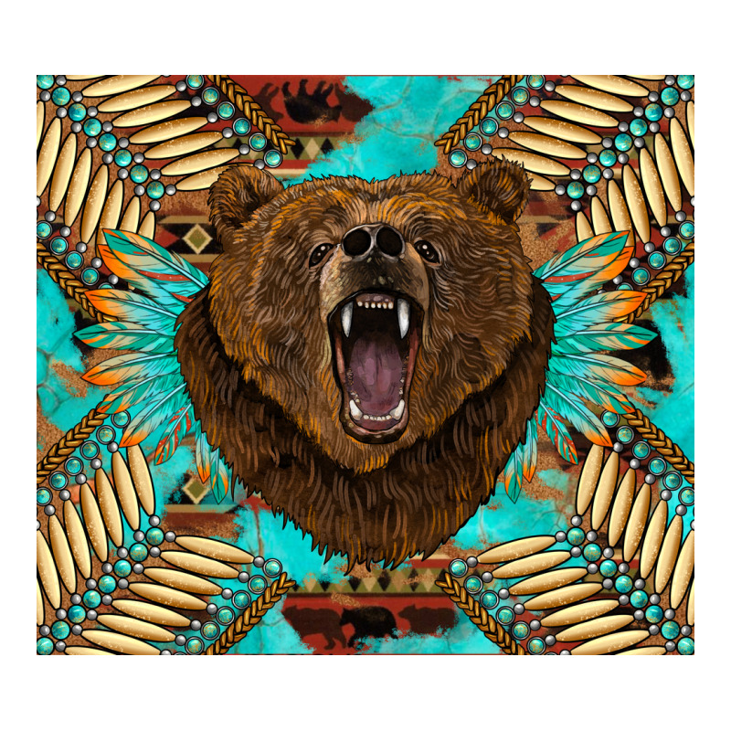 Bear Native American  Tumbler Zipper Hoodie by BarkalooDesign | Teevron