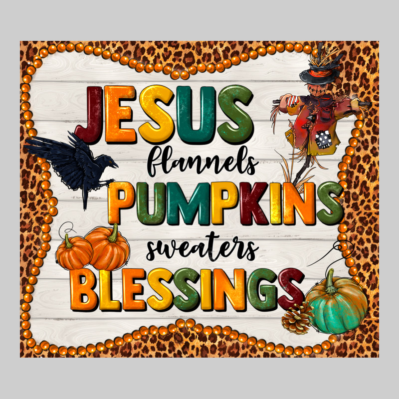 Jesus Flannel's Pumpkins Blessings Premium Tee by TumblerDesignByShophia | Teevron