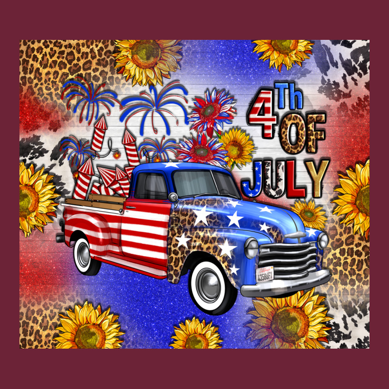 Fourth Of July Sunflowers Truck Long Sleeve Tee by FaDigitalArtStudio | Teevron