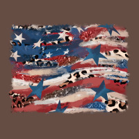Leopard Glitter American Flag Long Sleeve Tee | Teevron