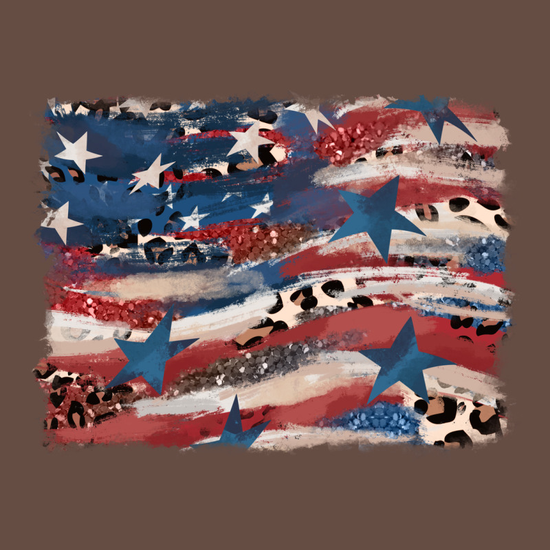 Leopard Glitter American Flag Long Sleeve Tee by FaDigitalArtStudio | Teevron