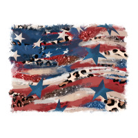 Leopard glitter American flag | Teevron