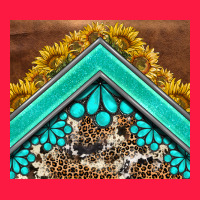 Western  Sunflower Turquise Gemstone  Tumbler Zipper Hoodie | Teevron