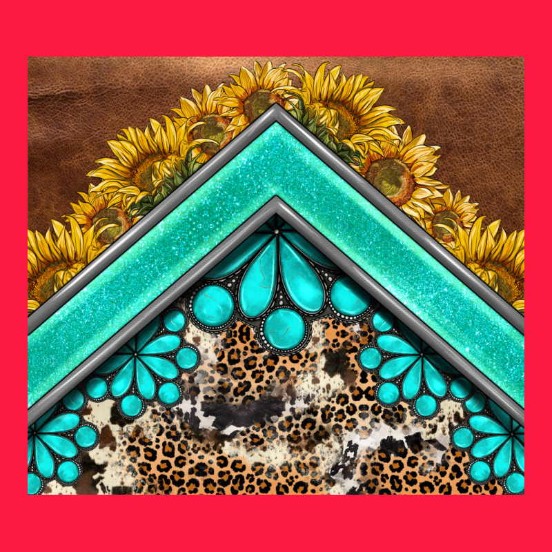 Western  Sunflower Turquise Gemstone  Tumbler Zipper Hoodie by BarkalooDesign | Teevron
