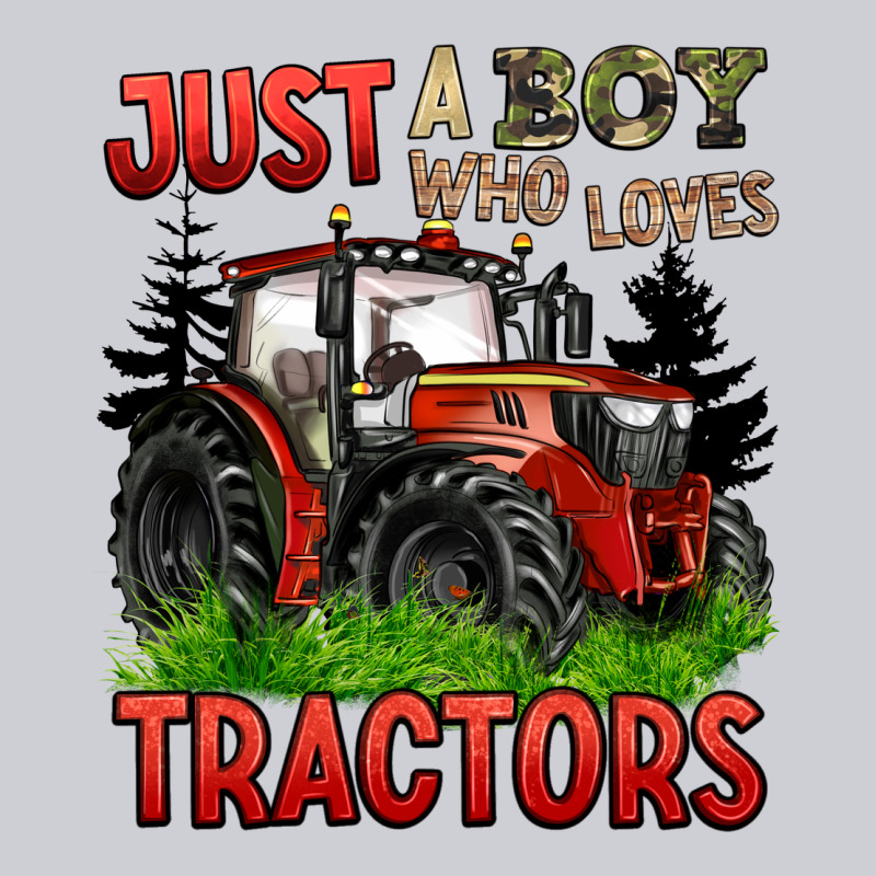 Just A Boy Who Loves Tractors Red Tractor Heavyweight Sweatshirt by BarkalooDesign | Teevron