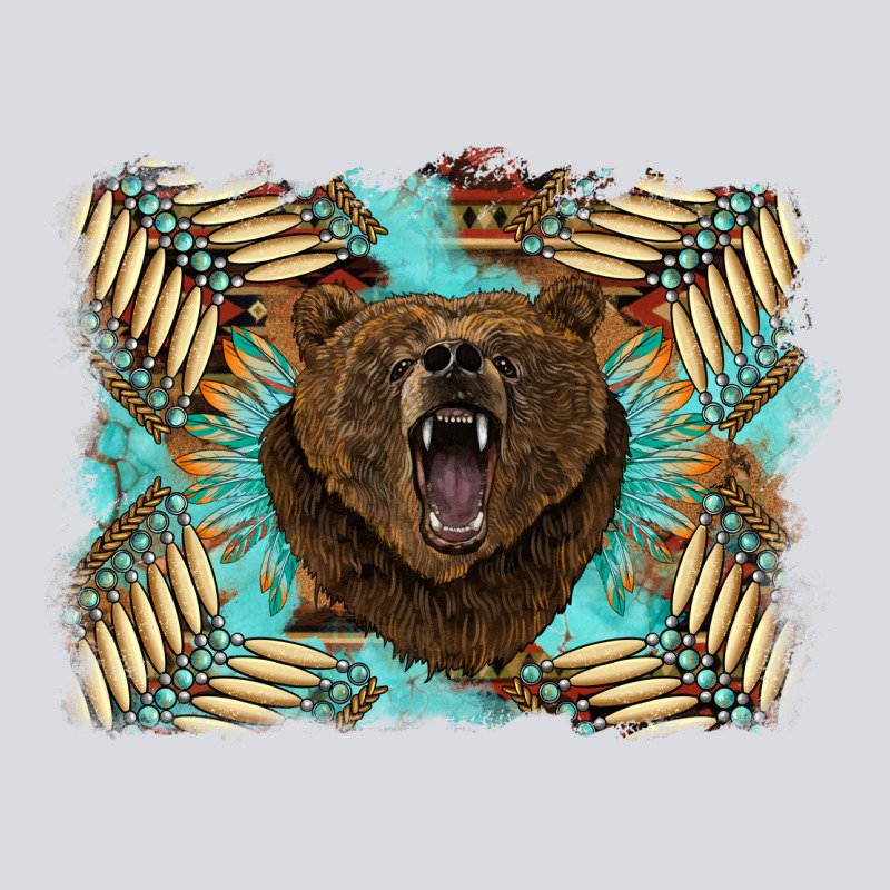 Bear Native American Background Zipper Hoodie by BarkalooDesign | Teevron
