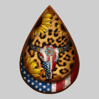 American Sunflower Bullskull Teardrop Earrings Premium Tee | Teevron