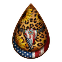 american sunflower bullskull teardrop earrings | Teevron