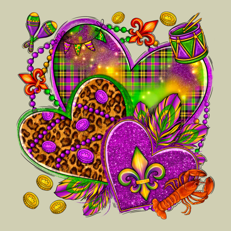 Mardi Gras Hearts Heavy Core Tee by NancyCooperArtShop | Teevron