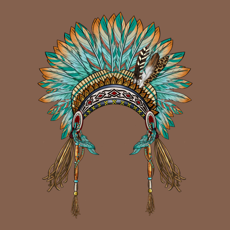 Native American Headdress Turquise Zipper Hoodie by BarkalooDesign | Teevron