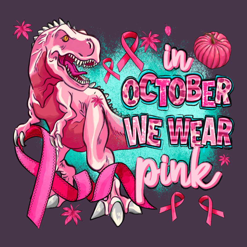 Dinosaur  In October We Wear Pink Heavyweight Hoodie by AdoDesignShop | Teevron