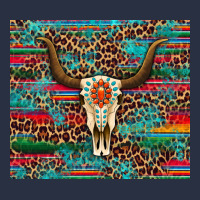 Western Serape Leopard Bull Skull Turquoise Heavyweight Sweatshirt | Teevron