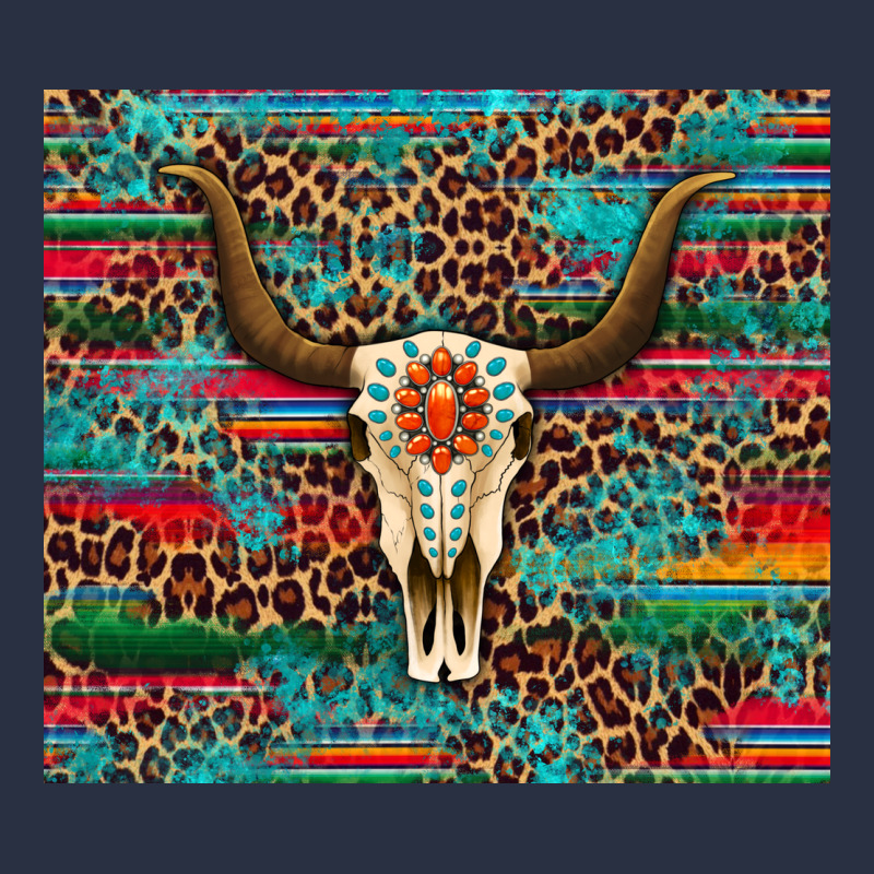 Western Serape Leopard Bull Skull Turquoise Heavyweight Sweatshirt by Artiststas | Teevron
