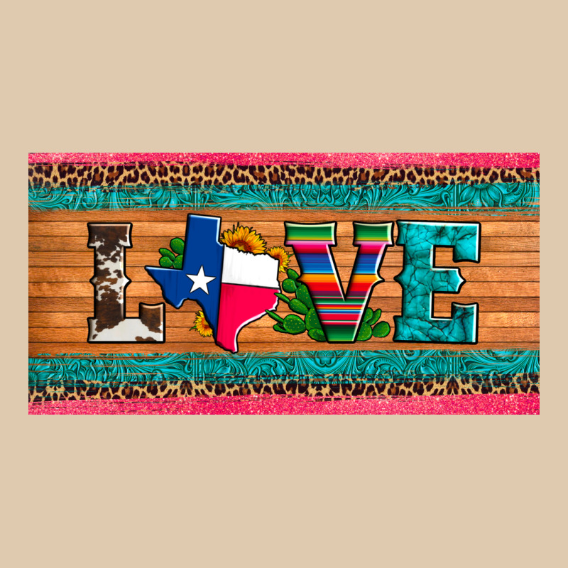 Love Texas Sunflowers Cactus Cowhide License Plate Heavyweight Sweatshirt by Artiststas | Teevron