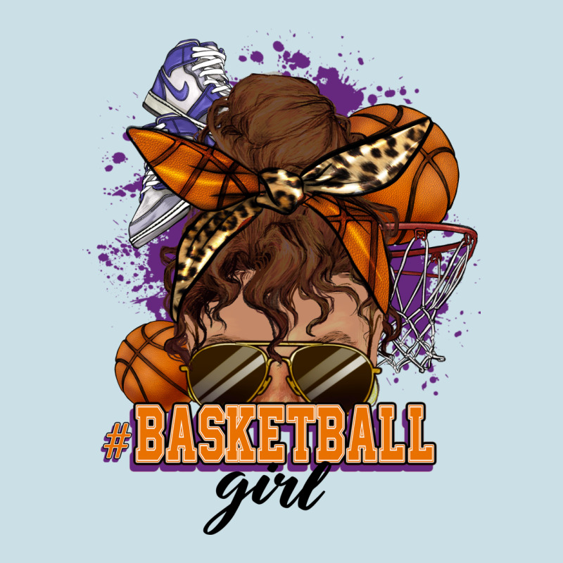 Messy Bun Basketball Girl Ladies Tee by HowdyJamesFarm | Teevron