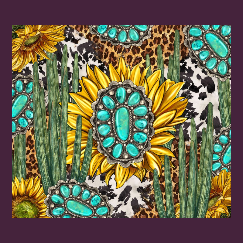 Western Cactus With Sunflowers And Turquoise Tumbler Tbs Premium Tee by TumblerDesignByShophia | Teevron