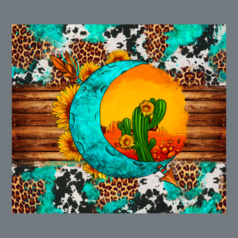 Sunflower Desert Cactus Turquoise Crescent Heavyweight Sweatshirt by Artiststas | Teevron