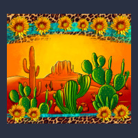 Desert Sunset With Cactus Sunflowers And Leopard Heavyweight Sweatshirt | Teevron