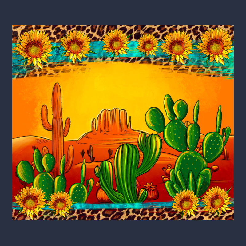 Desert Sunset With Cactus Sunflowers And Leopard Heavyweight Sweatshirt by Artiststas | Teevron