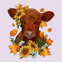 Fall Red Angus Calf Dried Leaves And Sunflowers Premium Hoodie | Teevron