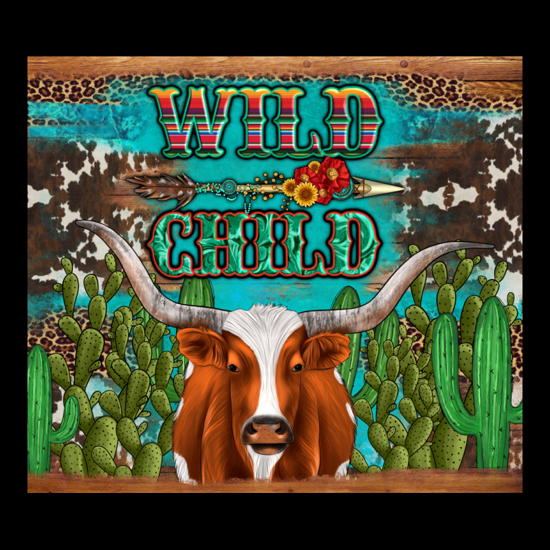 Whild Child Longhorn  Cactus Cowhide Heavyweight Sweatshirt by Artiststas | Teevron