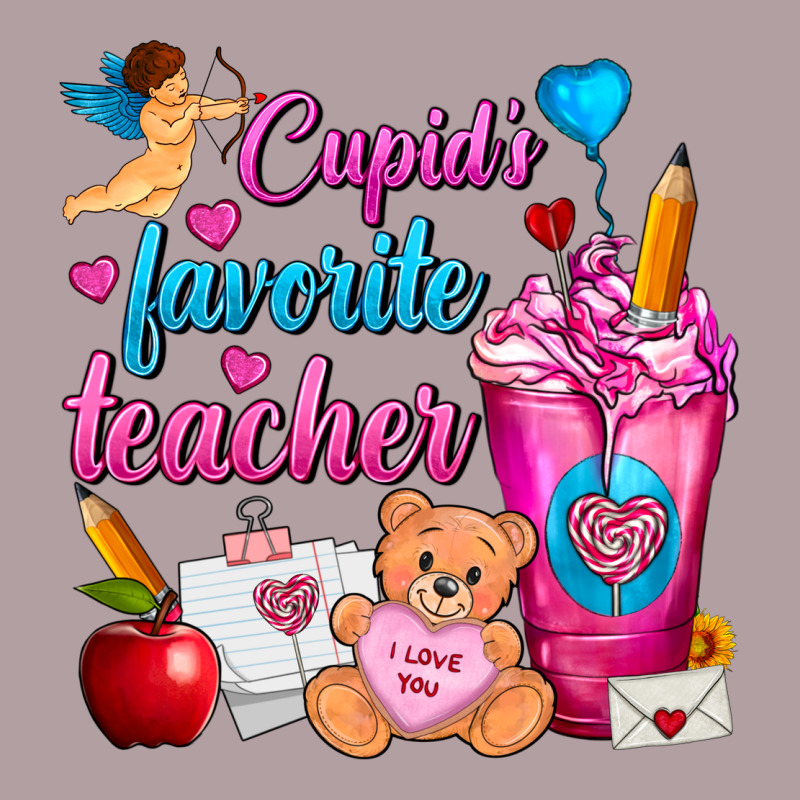 Cupid's Favorite Teacher Valentine's Day Frappe Vintage Hoodie by FaDigitalArtStudio | Teevron