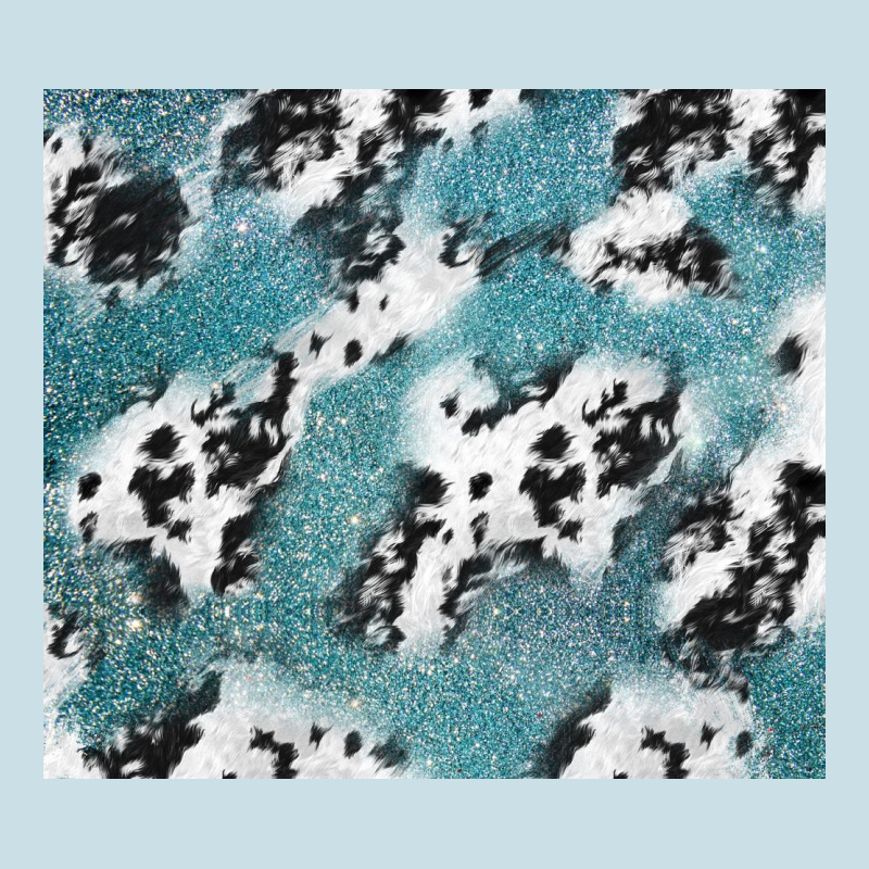Teal Glitter And Cowhide Ladies Tee by TumblerDesignByShophia | Teevron