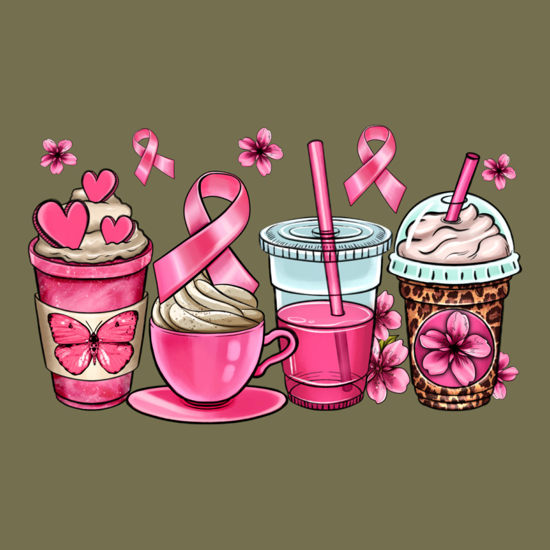 Breast Cancer Coffee Cups Vintage Hoodie by OliviaCreatesArt | Teevron