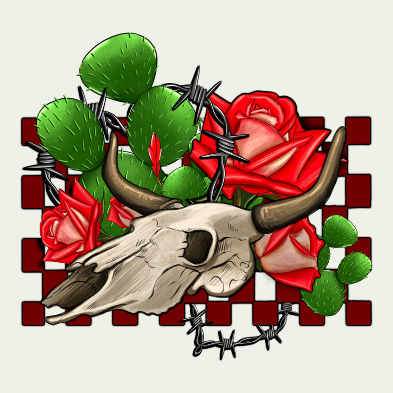 Bullskull Rose And Cactus Olivia Urban Heavy Tee by OliviaCreatesArt | Teevron
