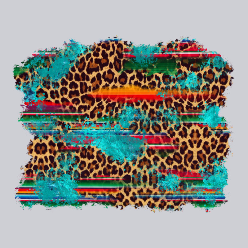 Western Serape Leopard Turquoise  Background Heavyweight Sweatshirt by Artiststas | Teevron