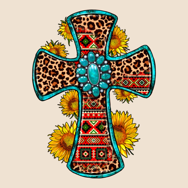Gemstone Sunflower Leopard Cross Urban Heavy Tee by OliviaCreatesArt | Teevron