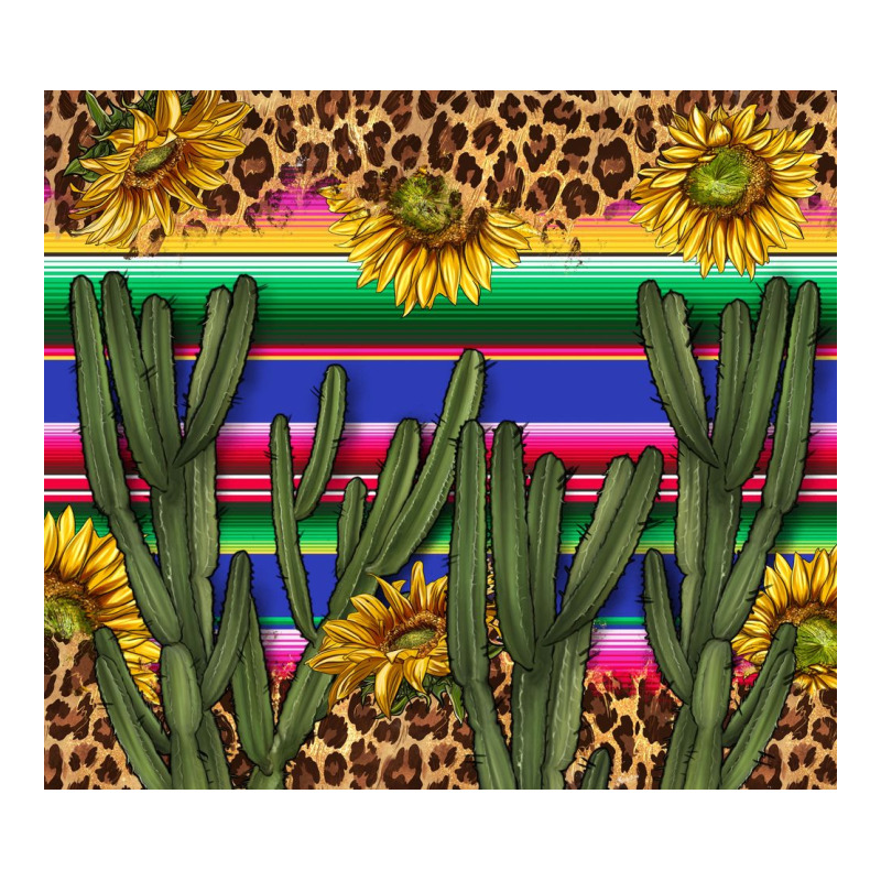 Western Desert With Leopard And Sunflowers Tumbler Tbs Premium Tee by TumblerDesignByShophia | Teevron