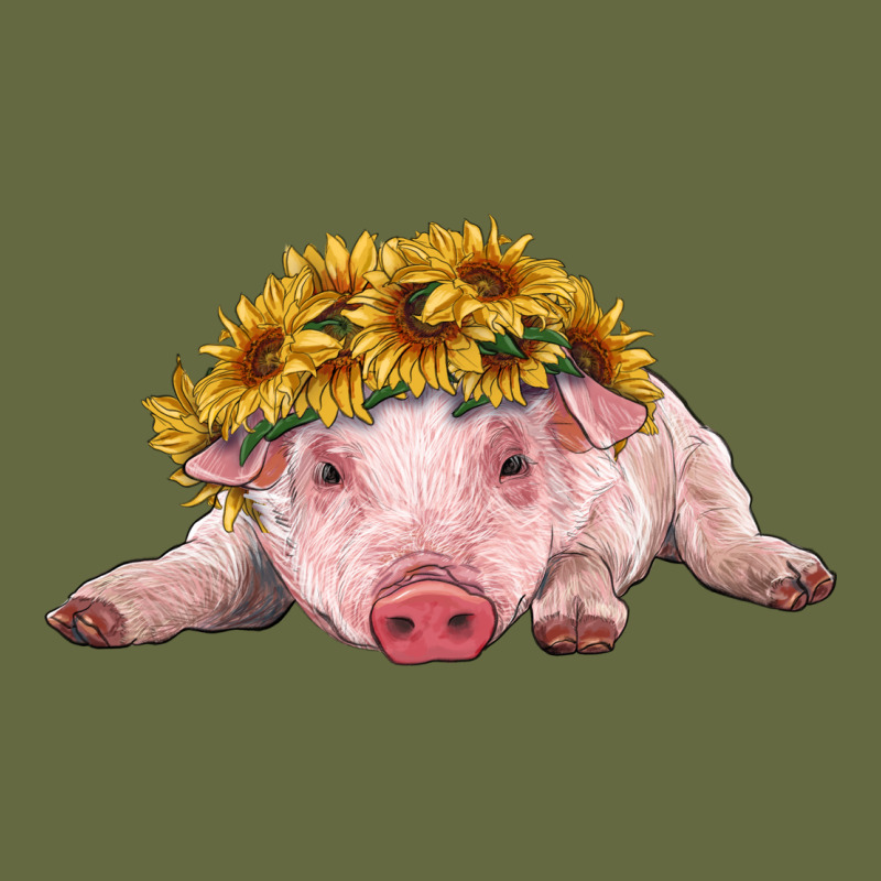 Baby Pig With Sunflower Headband Long Sleeve Tee by RanaPortraitStore | Teevron
