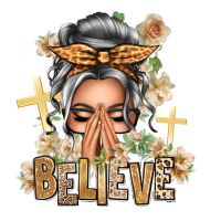 Silver White Believe Praying Caucasian Messy Bun | Teevron