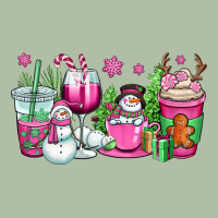 Pink Christmas Snowman Coffee Cups Urban Heavy Tee | Teevron