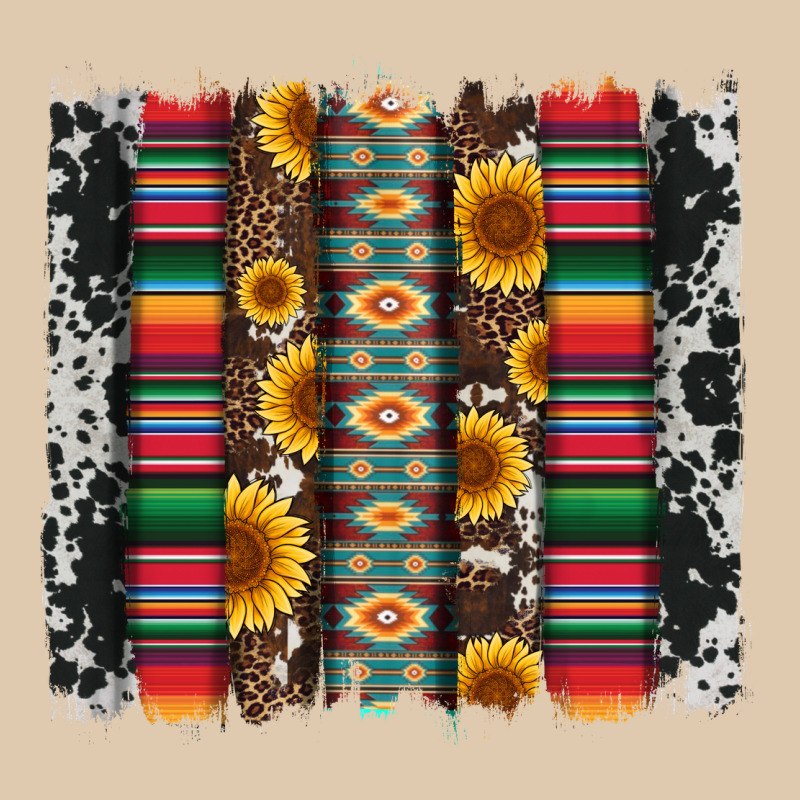 Cowhıde Aztec Serape Wıth Leopard And Sunflowers Brushstroke Heavyweight Sweatshirt by Artiststas | Teevron