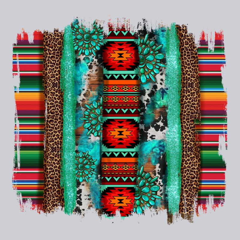 Serape Aztec Leopard And Turquoise Glitter With Gemstone Brushstroke Heavyweight Sweatshirt by Artiststas | Teevron