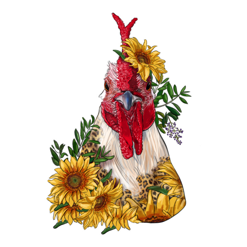 Sunflower Rooster With Leopard Long Sleeve Tee by RanaPortraitStore | Teevron
