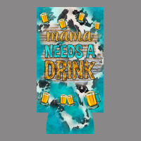 Mama Needs A Drink Slim Can Cooler Mother's Day Vintage Tee | Teevron