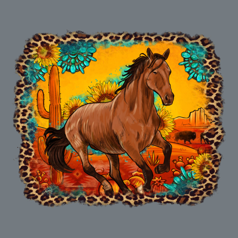 Horse With Sunflowers Turquoise Gemstone Western Sunset Leopard Backgr Heavyweight Sweatshirt by Artiststas | Teevron