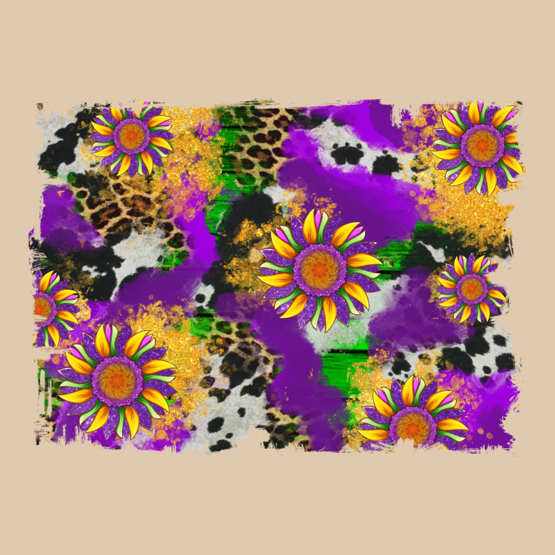 Mardi Gras Sunflower Cowhide Leopard And Glitter Background Heavyweight Sweatshirt by Artiststas | Teevron