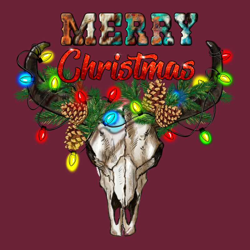 Merry Christmas Bull Skull Long Sleeve Tee by RanaPortraitStore | Teevron