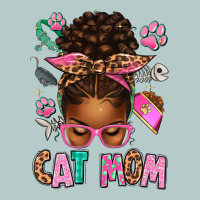Afro Messy Bun Cat Mom Heavy Core Tee | Teevron