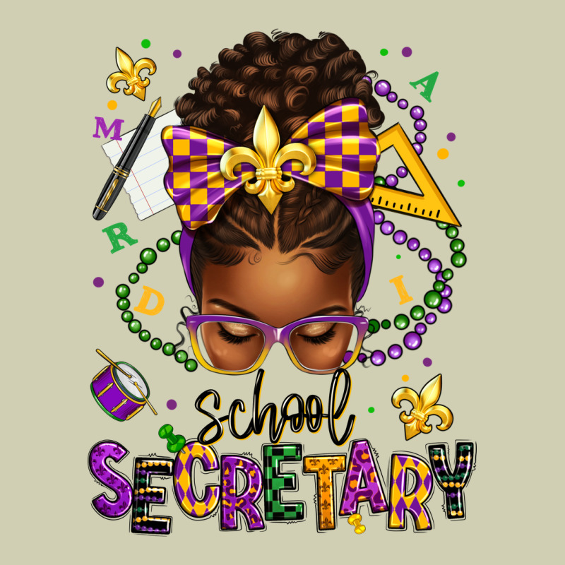 Mardi Gras School Secretary Afro Messy Bun Heavy Core Tee by texasbilliewilder | Teevron