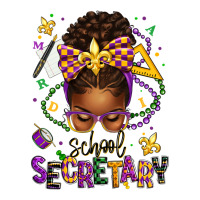 mardi gras school secretary afro messy bun | Teevron