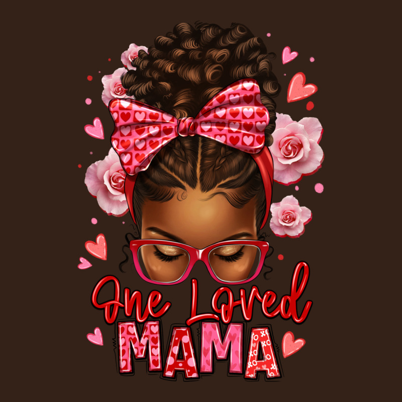 One Loved Mama Afro Messy Bun Heavy Core Tee by texasbilliewilder | Teevron